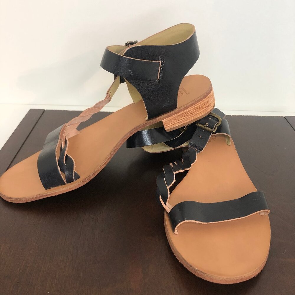 Latigo Black Rashida Braided Strap Sandals Sz. 8
